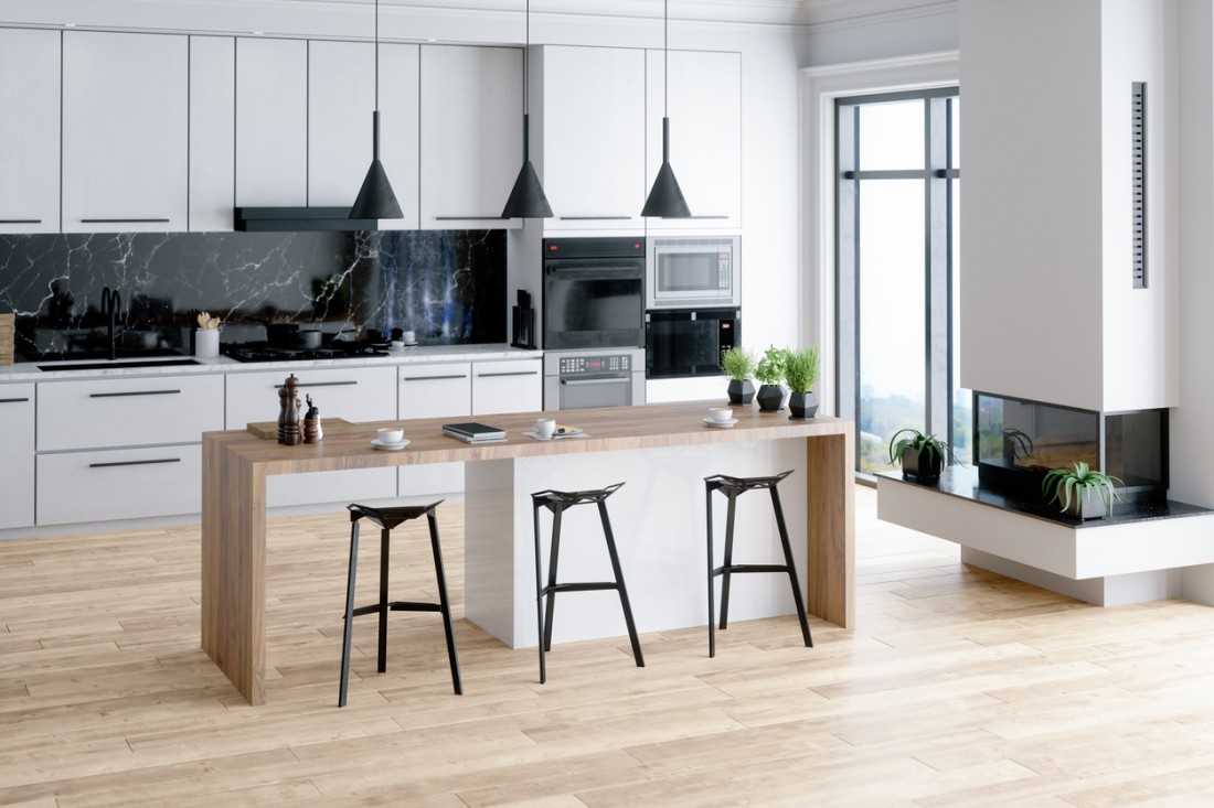 A newly remodeled kitchen